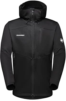 Mammut Ultimate VII SO Hooded Jacket Men | Outdoor Jacke für Herren, Softshelljacke für Sport, Gore-Tex Wanderjacke, Allwetterjacke mit Kapuze, Atmungsaktiv und Winddicht | Schwarz, M