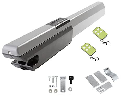 Motor Puerta Batiente 1 Hojas, Motores para Puerta Abatibles, Brazo Automatismo para Garaje, Puertas de Garaje, Brazo Automatico para Porton, Kit Incluye2 mandos a Distancia - Maxi 4G