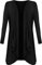 Crazy Girls Womens Waterfall Boyfriend Cardigan, Black, XL (UK 16-18)