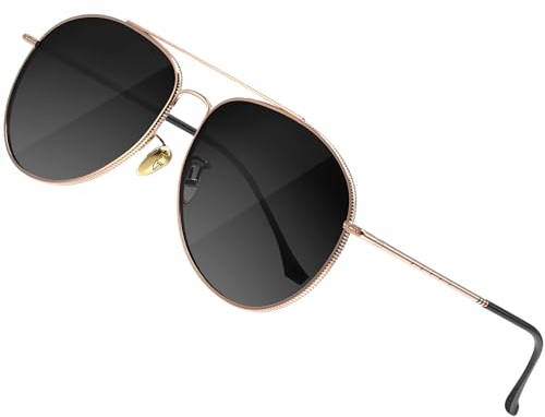 ATTCL Pilotenbrille Polarisierte Sonnenbrille Damen Herren Klassische UV400-Schutz Piloten Sonnenbrillen 3066 C7 Rosegold jianbian