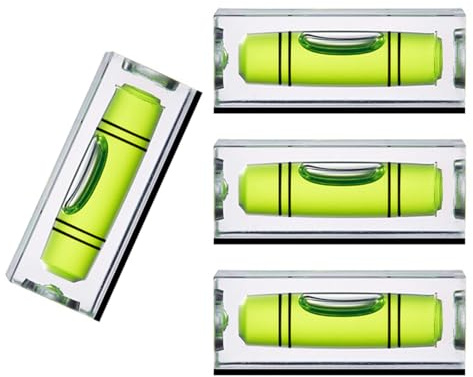 High Precision Mini Square Pocket Long Small Scope Horizontal Bubble Level Tool Cubes (4pcs 40x17x15mm 1.6inch Green Magnetic)