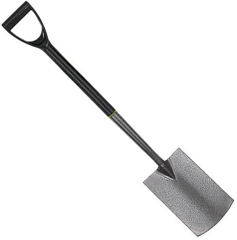 AAMEN Garden Spade Heavy duty - Outdoor Digging Spade For Planting, Gardening Tools, Carbon Steel Border Spade With Durable Plastic D-Handle - Grey Fencing Spade_7.5 x 19.5 x 92cm