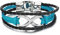 COOLSTEELANDBEYOND DREI Reihen Unendlich Liebe Number 8 Freundschaftsbänder Schwarz und Blau Lederarmband für Damen Herren