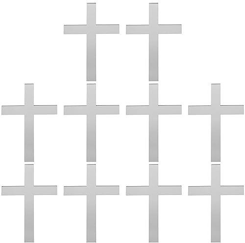 Cabilock 10 Stücke Kreuz Tortenaufsatz Cupcake Topper Kreuz Kuchendeko Tortendeko Acryl Kreuz Kuchen Topper Acrylkreuz Tortenfigur Tortenstecker für Baby Taufe Themenparty Mottoparty Deko