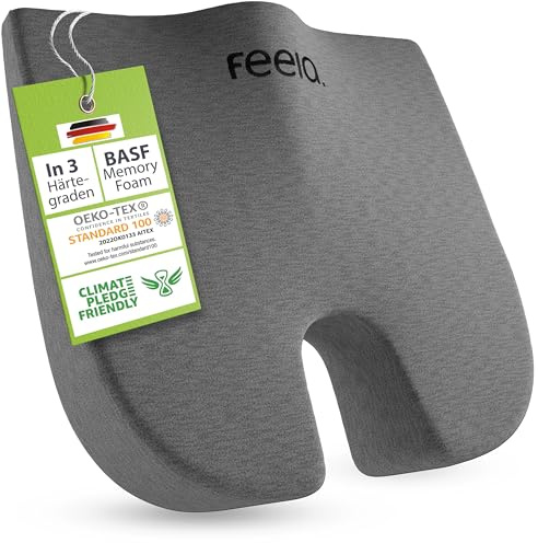 feela.® Orthopädisches Keilkissen Stuhl [3 Härtegrade] – Ergonomisches Keilkissen Auto & Sofa, Sitzkeil, Sitzkeilkissen für Auto, Keilsitzkissen (Medium)