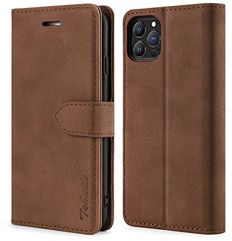 TOHULLE Case for iPhone 11 Pro Max, Premium PU Leather Wallet Case with Card Holder Kickstand Magnetic Closure Shockproof Flip Folio Case Cover for iPhone 11 Pro Max (6.5 Inch) - Brown