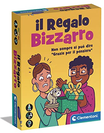 Clementoni - Party Game-Das Bizarre Geschenk Tisch, Kartenspiel für Erwachsene, 3-6 Spieler-Made in Italy, italienische Farbe, 16777
