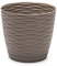 Tradineur - Maceta Redonda con Plato - Diseño Wind (Ø 15 cm) - Fabricado en plástico - Ideal parajardín Exterior, terraza o balcón - Color Surtido