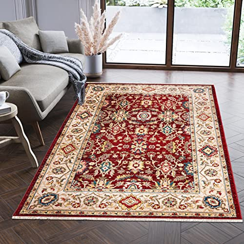 Mazovia Orientalisch Teppich - Traditioneller Teppich für Wohnzimmer, Esszimmer - Orient Teppiche Ornament - ÖKO-TEX Wohnzimmerteppich Rot Beige - 200 x 305 cm