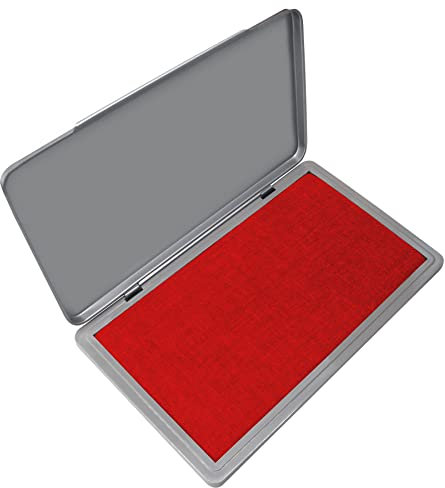 Stempelkissen, Metall, groß, Rot, Größe: 7,6 x 15,2 cm, 15 Farben zur Auswahl