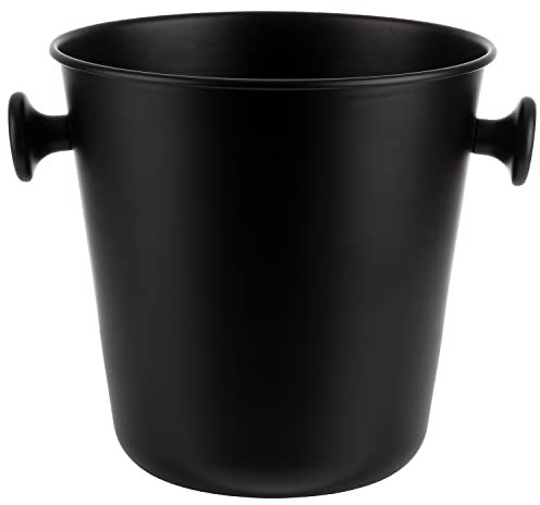 APS 36115 Wein-/Sektkühler, Aluminium, mit zwei Griffen, Ø 21,5/15 cm, schwarz-matt