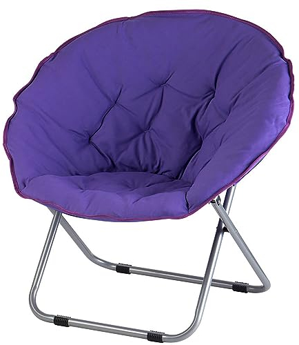 NAKEAH Saucer Chairs for Adults, Oversized 265 lb Saucer Chair for Bedroom, Papasan Chair with Cushion and Frame, Folding Saucer Chair, Moon Chair,B