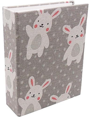 Dankeler Kleines Fotoalbum für Kinder, 100 Taschen, 10 x 15 Bücherregal-Baby-Bilderalbum, Einsteck-Fotobuch mit Leineneinband für die Familie(Hase)