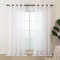 L.Z.E Gardinen Weiss für Wohnzimmer, Vorhänge Weiß mit Ösen, Transparent Gardine Vorhang für Schlafzimmer Fenster, 2er Set Leinenoptik Stores Ösenvorhang Durchsichtig Modern 225 cm Lang
