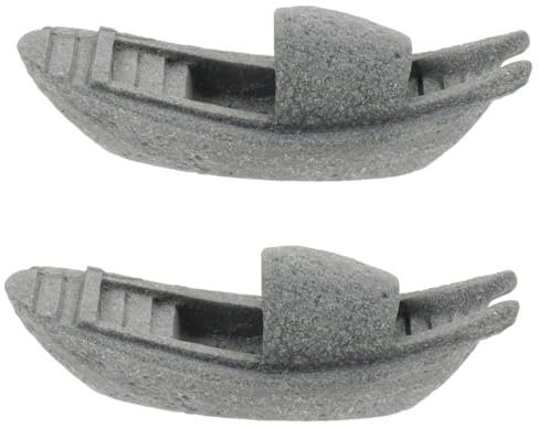 Kisangel 2pcs Boat Aquarium Decoration Lifelike Rockery Fish Tank Ornament for Underwater Landscaping for Aquarium Decor Realistic Landscape Boat Model