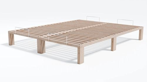 Gigapur Überlänge 220 cm, Kiefer massiv Holzbett G56, naturbelassen, inkl. Lattenrost und Matratzenbügeln, Liegefläche 200x220 cm, Best. aus 2X 100 x 200 cm und 2 x Verlängerung auf 220cm