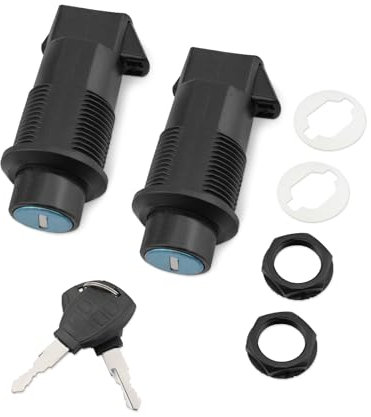 JUQAFY Set di serrature universali RS con 2 chiavi per borse laterali rigide per moto RS, adatto per Honda, Yamaha, Kawasaki, Suzuki, Harley ecc.