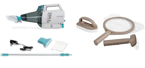 Intex Manual Pool Vacuum with Rechargeable Battery One Size & kit d'entretien Pure Spa