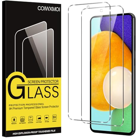 Coiwxmoi 2 Stück Panzer Schutz Glas für Samsung Galaxy A52 / A52 5G / A52s 5G 6,5, HD Klar Glas Displayschutz, 9H Härte Schutzfolie, Anti-Kratzen Ultrabeständig Displayschutzfolie für Samsung A52