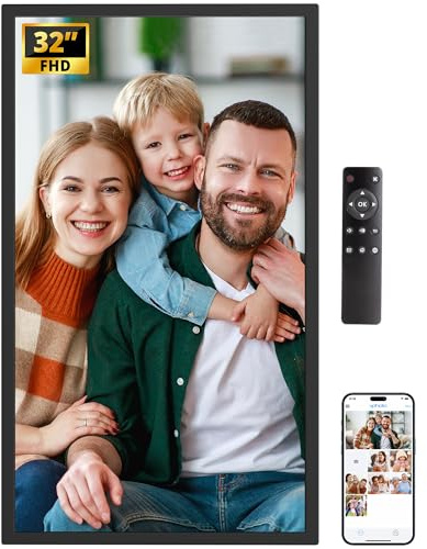 Dragon Touch Large Digital Picture Frame 32 inch Screen WiFi Digital Photo Frame Display, 64GB Storage, Auto-Rotate, Share Photos via App, Email, Cloud, Classic32（Not Touchscreen）