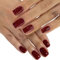 48 Pcs Red False Nails,Press on Nails,Short Wine Red Fake Nails with Glue Square RemovableGel Fake Nails, Natural Burgundy Glue on Nails Full Cover Acrylic Oval Stick