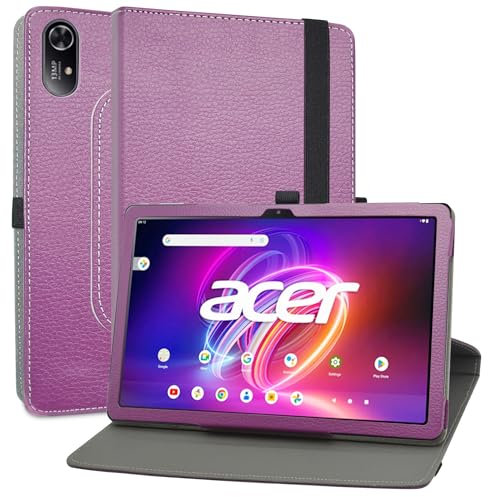 MAMA MOUTH Funda para Acer Iconia Tab P11 Funda,Cuero Sintético Rotación de 360 Grados de Función de Soporte Case Coque para Acer Iconia Tab P11 11 Pulgadas Tablet,Púrpura