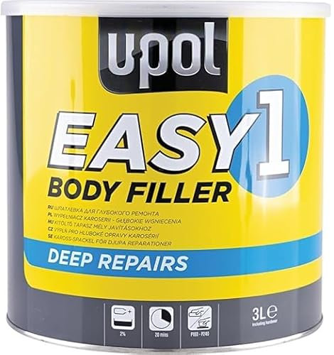 INTERMIX SUPPLIES Easy One Mastic pour carrosserie de voiture 3 l – Mastic polyester facile à poncer pour acier, GRP et aluminium – Haute adhérence, ponçage facile, utilisation professionnelle