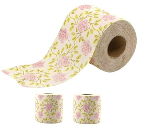 Alipis 3rollen Toilettenpapier Mit Rosenmotiv Aus Nachhaltigem Bambus Zellstoff Weiches Hautfreundliches Klopapier Für Bad Und Dekoration Kreative Geschenkidee Pack