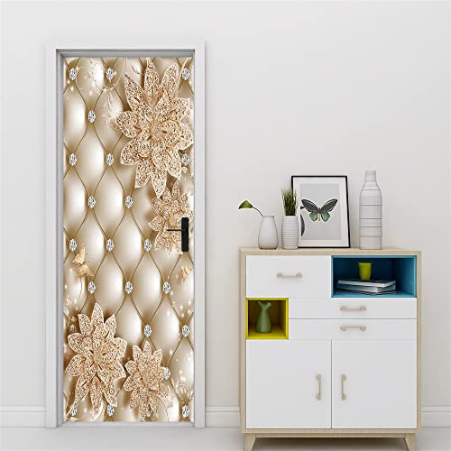 Türtapete Selbstklebend 100x200 TürPoster 3D Türaufkleber Türfolie türsticker Foto Vinyl Tür Plakat für Schlafzimmer Toilette Verschönern Deko türen Blume