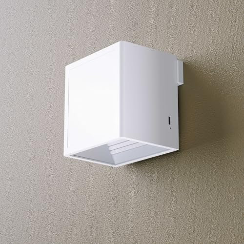 Northpoint LED Akku Wandleuchte dimmbar mit Timer, 3000K warmweiß, inkl. Montagematerial & USB-C Kabel (weiß eckig)