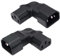 Wjelet 2PCS IEC C14 to C13 Power Adapter 90 Degree Right Angle Extension, 3-Pin Male to Female Kettle Plug Power Connector for PDU PSU UPS LCD LED TV