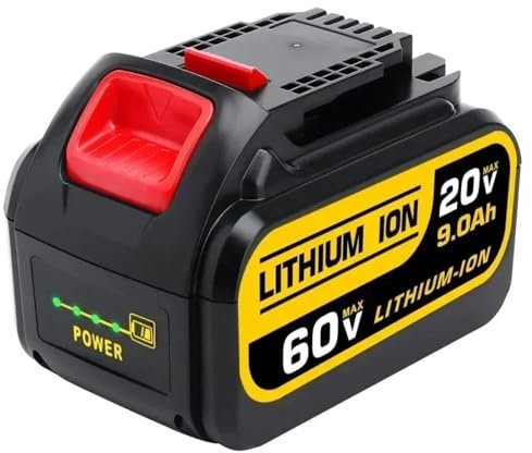 20V/60V MAX 9.0Ah Lithium Battery Compatible with DeWalt DCB609/205, High-Capacity Power Tool Battery Replacement for 120V MAX Tools (DCG414T2, DCS7485T1)(9.0Ah)