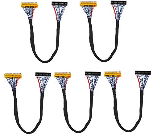 Qqmora 5PCS 30Pin LVDS Kabel 8-Bit 17/19 Zoll TFT LCD Panel Kabel Kit, LVDS Kabel LED Display Panel Kabel Set