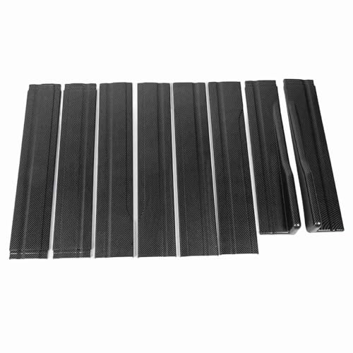 MasYosh Faldón Lateral del Coche, Patrón de Fibra de Carbono ABS de 218 Cm, Reemplazo Universal para, con Acabado Negro Brillante para Protección y Estilo del Vehículo
