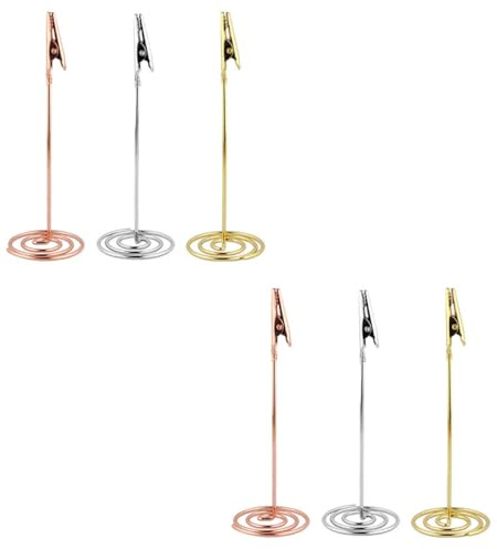 Generisch 6 Stück pack Edelstahl Fotohalter Mehrzweck Notizclips in Gold Roségold und Silber Tischkartenhalter für Büro Party und Dekoration