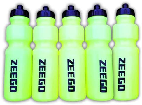ZEEGO 750ml Cycling Water Bottle 5 Pack – BPA Free Sports Squeeze Bottle, Leakproof Bike Bottle for Cycling, Gym & Outdoor Sports (Fluro Yellow, 5 Bottles)