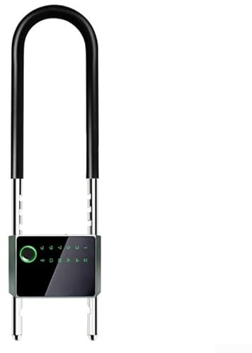 Intelligentes wasserdichtes U-förmiges Fahrradschloss, 100 Fingerabdruck-Kapazität und 30 Passwort-Sets, NFC-Entriegelung, für Tuya-App-Steuerung, IP65 wasserdicht (430 mm)