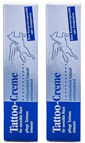 Pegasus Pro Tattoo-Creme 2er-Set, Tägliche Pflege & Aftercare, Feuchtigkeitsspendend mit Cajeputöl, je 25ml - Optimaler Tattooschutz, Made in Germany