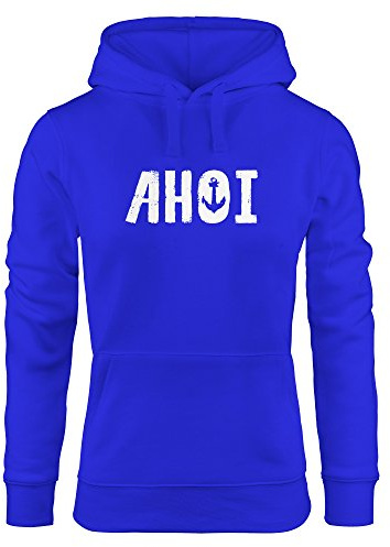 MoonWorks Kapuzen-Pullover Damen AHOI mit Anker Hoodie Aufdruck