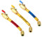 Aupoko R134A R410A R22 R12 Set di tubi di ricarica e valvola a sfera, 3 tubi con codice colore, valvola a sfera da 1/4 filettatura SAE per kit di manutenzione AC HVAC e aria condizionata (7 pollici)