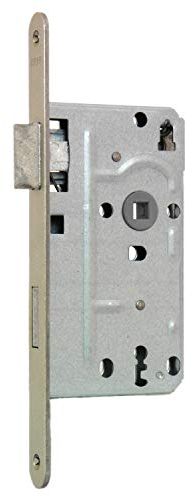 KFV Buntbart-Einsteckschloss 104 - Stulp abgerundet - 20mm Stulpbreite - silber - inkl. 1 Schlüssel - 72mm Entfernung - 8mm Vierkant (DIN rechts)