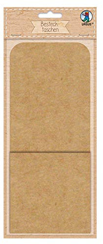 Ursus 90730000 - Bestecktschen, ca. 23,6 x 9,98 cm, 250 g/qm, 6 Taschen für Besteck, zum Zusammenstecken, aus Kraftkarton