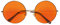 PARTY DISCOUNT Brille 70er Jahre mit orangefarbenen Gläsern