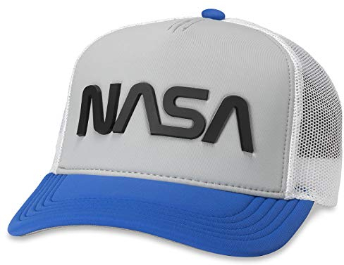 AMERICAN NEEDLE NASA Uni verstellbare Snapback Baseballmütze, Riptide Valin (Weiß/Hellgrau/Hellroyal), Einheitsgr��e