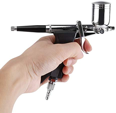 Wytino Airbrush für Malzwecke, Mehrzweck-Spritzpistole 2 Tassen Airbrush-Airbrush-Kit für die Kunstmalerei
