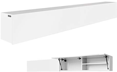 RODRIGO Badschrank Badmöbel Badezimmer Hängeschrank Schrank Hänger Hochglanz 80cm 120cm 160cm 200 cm 240 cm (korpus matt weiß + weiß matt, 240x30x25)