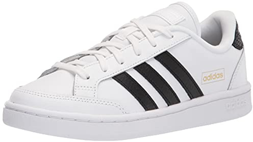 adidas Damen Grand Court SE Tennisschuh, Weiß/Schwarz/Gold Metallic, 9