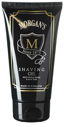 Morgan's Pomade Rasiergel für glatte und präzise Rasur, Weichmacht die Haut und das Gesichtshaar und reduziert Irritationen, mit Witch Hazel und Aloe Vera 150ml