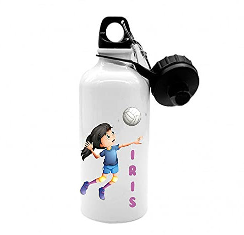 Mr. Gadgets Borraccia Personalizzabile con Nome Vari Modelli-Sport- Bambino-Bambina 500ml (Pallavolo Bimba)