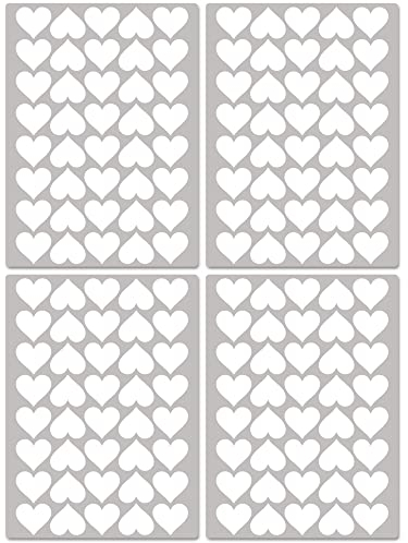 PREMYO 160 Herzen Wandsticker Kinderzimmer Mädchen Jungen - Wandtattoo - Wandaufkleber Selbstklebend Weiß